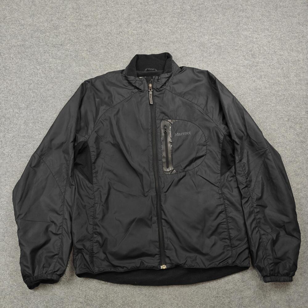 Marmot Jacket Mens Medium Black Puffer Insulated Full Zip Pockets Lightweight